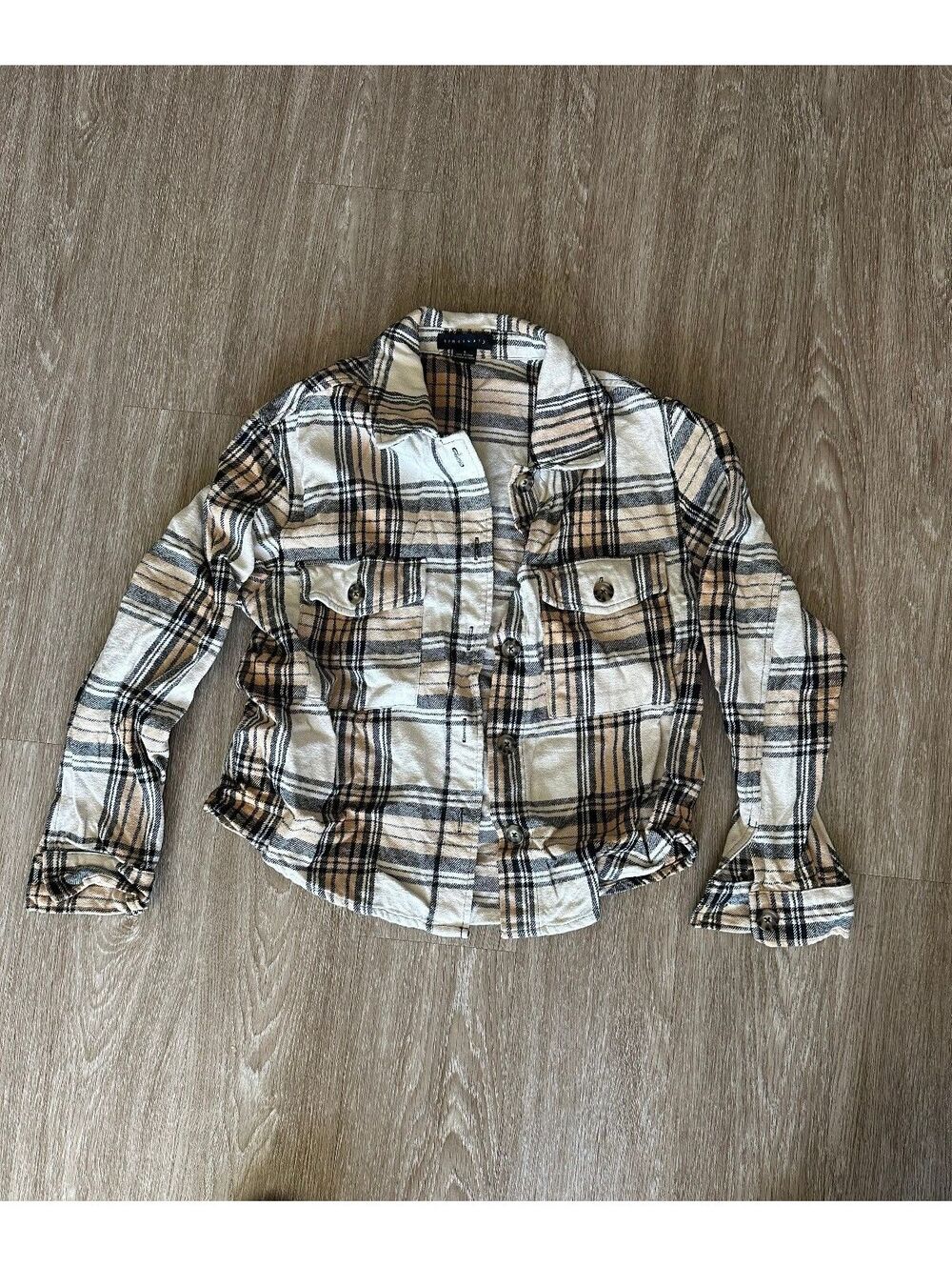 Sanctuary Women's plaid cropped outerwear